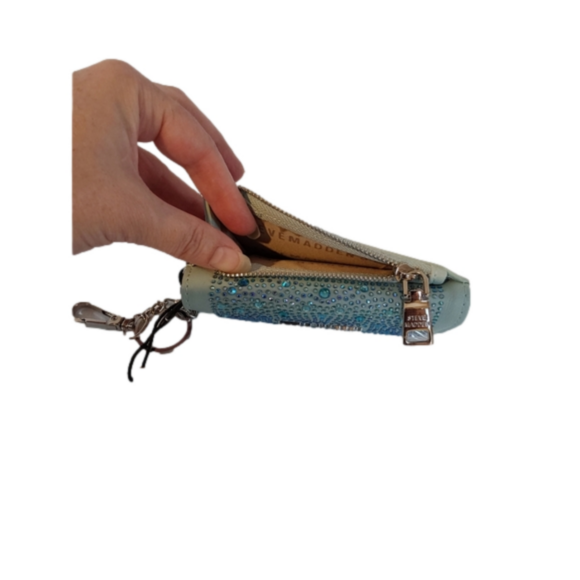 Steve Madden PVC Stone Keychain Wallet-Mint - Picture 7 of 10